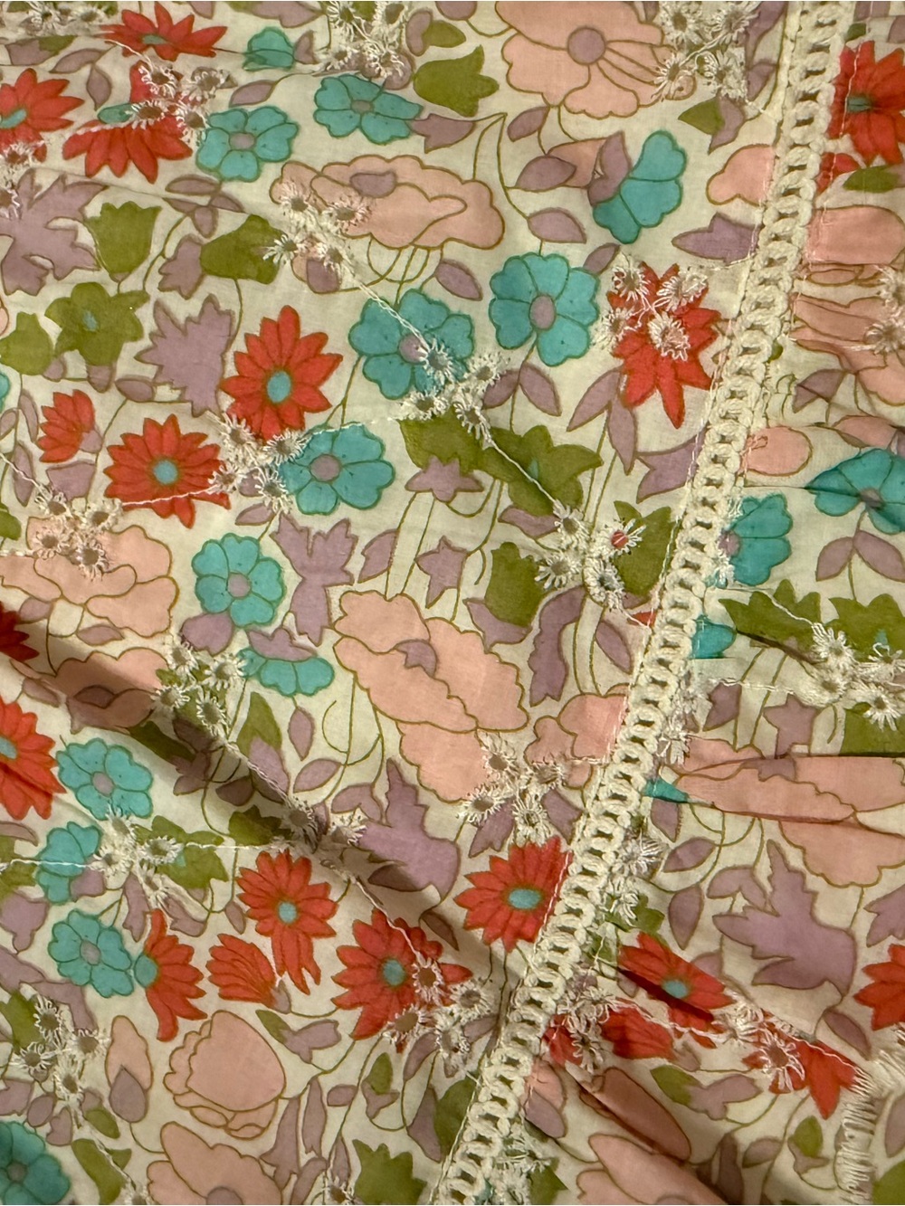Baker by Ted Baker Floral Eyelet Mini Skirt - Pink Multi - Picture 2 of 3